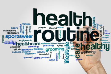 Sticker - Health routine word cloud