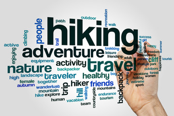 Sticker - Hiking word cloud