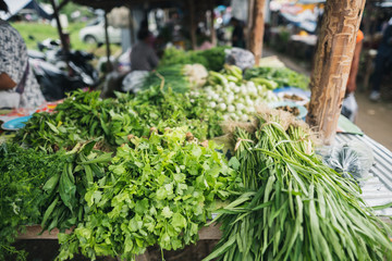 Poster - Vegetables sold on the table in the fresh market