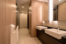 Hotel Bathroom With Modern Architectural Style..