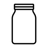 Fototapeta  - Mason jar glass container line art vector icon for food apps and websites