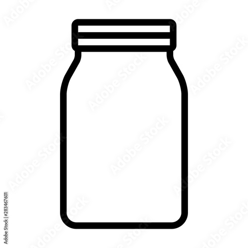Mason jar glass container line art vector icon for food apps and websites Poster Mural XXL