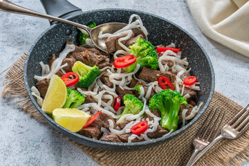 Sticker - Beef and broccoli noodles