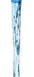 Blue water jet on an isolated white background