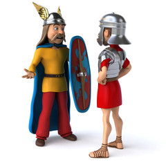 Wall Mural - Roman and Gaul - 3D Illustration