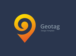 Geotag or location pin logo icon design