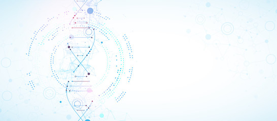Aufkleber - Science template, wallpaper or banner with a DNA molecules. Vector illustration