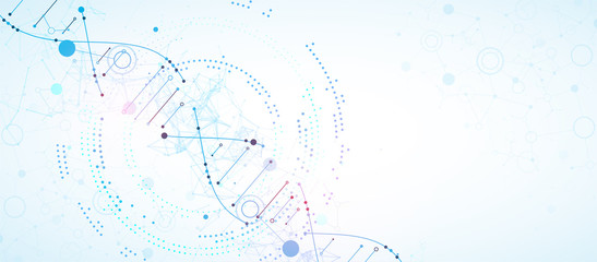 Aufkleber - Science template, wallpaper or banner with a DNA molecules. Vector illustration