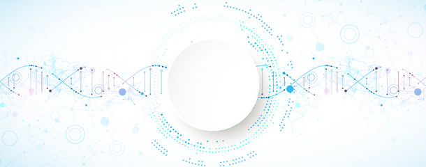 Aufkleber - Science template, wallpaper or banner with a DNA molecules. Vector illustration