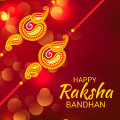 Wall Mural -  Vector illustration of a Background for Happy Raksha Bandhan Indian festival of sisters and brothers. 