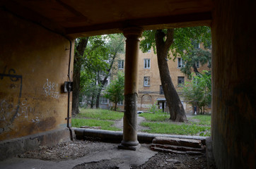 Wall Mural - Arch passage in an old soviet house