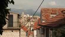 View Of City Of Split From Alley On Hill, Croatia.
