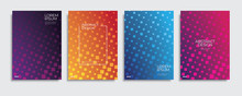 Brochure Cover Templates Set. Minimal Colorful Gradient Abstract Background. A4 Eps10 Vector.