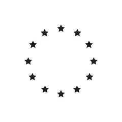 Wall Mural - vector sign of union of europe isolated on white background. union stars. symbol of europe.