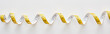 panoramic shot of colorful measuring tape on white background