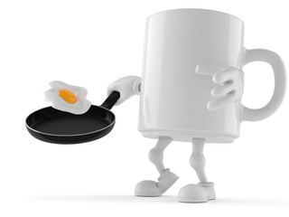 Canvas Print - Mug character with frying pan