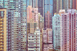 Many tall residential buildings in central Hong Kong