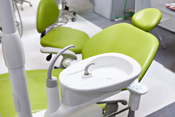 Wall Mural - Dental spittoon and chair