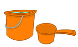 pail and dipper - timba at tabo - Philippines Stock Vector