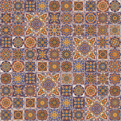 Ornate floral seamless texture, endless pattern with vintage mandala elements.