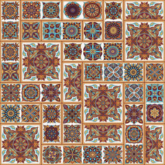 Ornate floral seamless texture, endless pattern with vintage mandala elements.