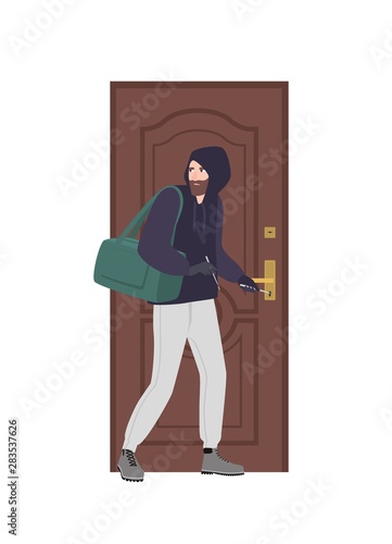 Male Burglar Wearing Hoodie Trying To Unlock Door With Lock Pick And Break In House Theft Burglary Or Housebreaking Thief Burglar Criminal Or Outlaw Flat Cartoon Colorful Vector Illustration Stock Vector Male Burglar Wearing Hoodie Trying To Unlock Door With Lock Pick And Break In House Theft Burglary Or Housebreaking Thief Burglar Criminal Or Outlaw Flat Cartoon Colorful Vector Illustration Stock Vector