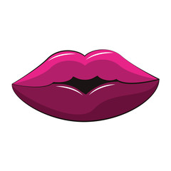 Sticker - sexy retro lips makeup cartoon