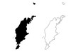 Gotland County (Counties of Sweden, Kingdom of Sweden) map vector illustration, scribble sketch Gotland island map
