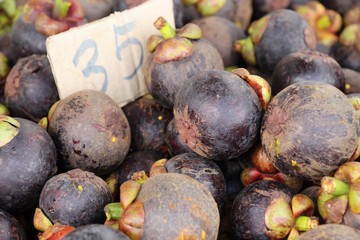 Wall Mural - Mangosteen fruit is delicious at street food