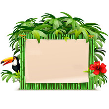 Vector Tropical Green Bamboo Frame