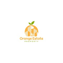 Wall Mural - orange real estate logo vector