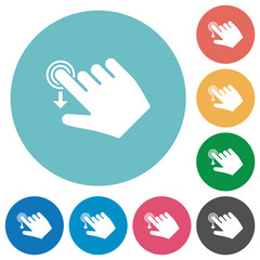 Poster - Right handed slide down gesture flat round icons