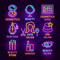 Poster - Cosmetics Neon Label Set