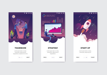 set onboarding screens user interface kit template