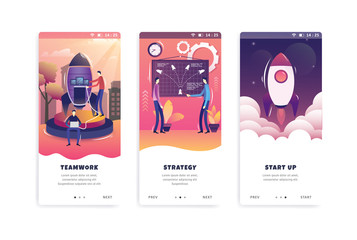 set onboarding screens user interface kit template