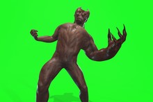 Fantasy Character Asym Monster 3d Render On Green Background