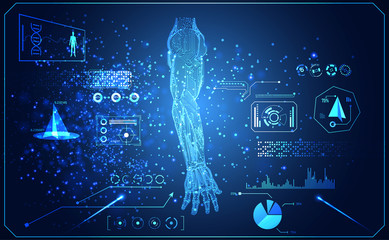 Wall Mural - abstract technology ai arm digital artificial intelligence concept machine in human for treatment ab