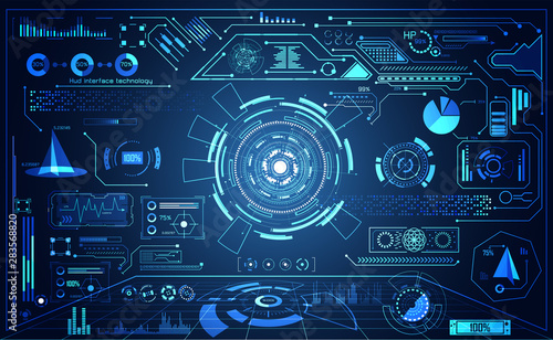 Cuadros en Lienzo abstract technology ui futuristic concept hud interface hologram elements of dig