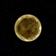 Yellow Planet In Space With Stars