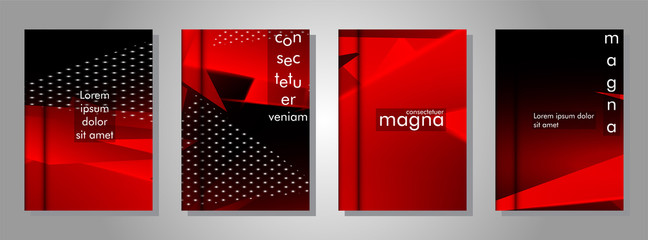 Wall Mural - set the triangle background light header banner. abstract composition of 3d triangles. modern geomet