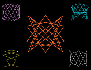 Abstract geometric shapes of lines. Vector outline illustration. Sacred geometry.