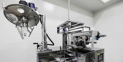 Canvas Print - Drug manufacturing laboratory equipment.