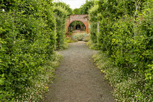 Path With Archway Hampton Court Castle Gardens Hope Under Dinmore Herefordshire England