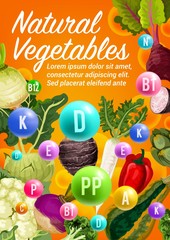 Wall Mural - Vitamins in pepper, radish, broccoli vegetables