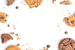 © fosupaksorn - homemade chocolate chips cookies on white background in top view