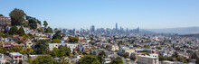 San Francisco Cityscape Seen From Diamond Heights And Overlooking Noe Valley And Downtown Buildings.