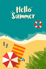 Summer time and happy holiday poster template background