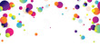 Abstract colorful falling balls on white background
