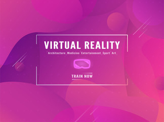Wall Mural - Template of virtual reality for web banner, business presentation, advertisement, gaming. Modern abstract gradient background in liquid and fluid style. Trend design of the world.
