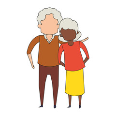 Poster - grandparents senior old people cartoon faceless